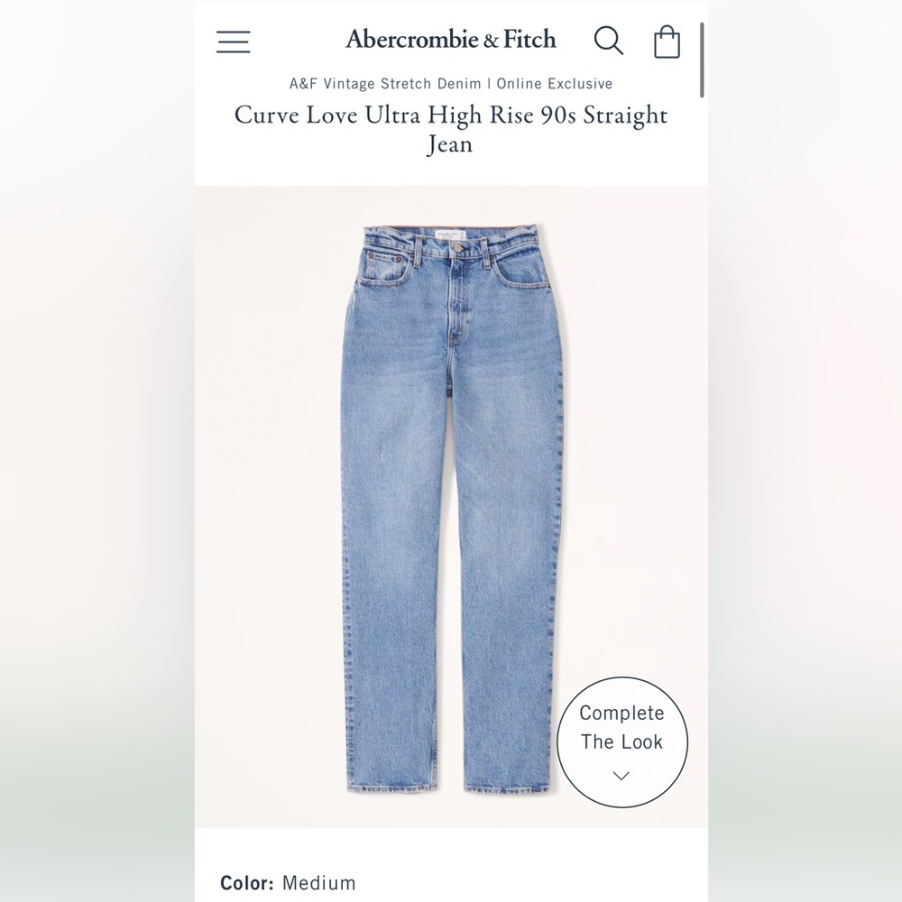 Abercrombie Curve Love 90’s straight Jean
